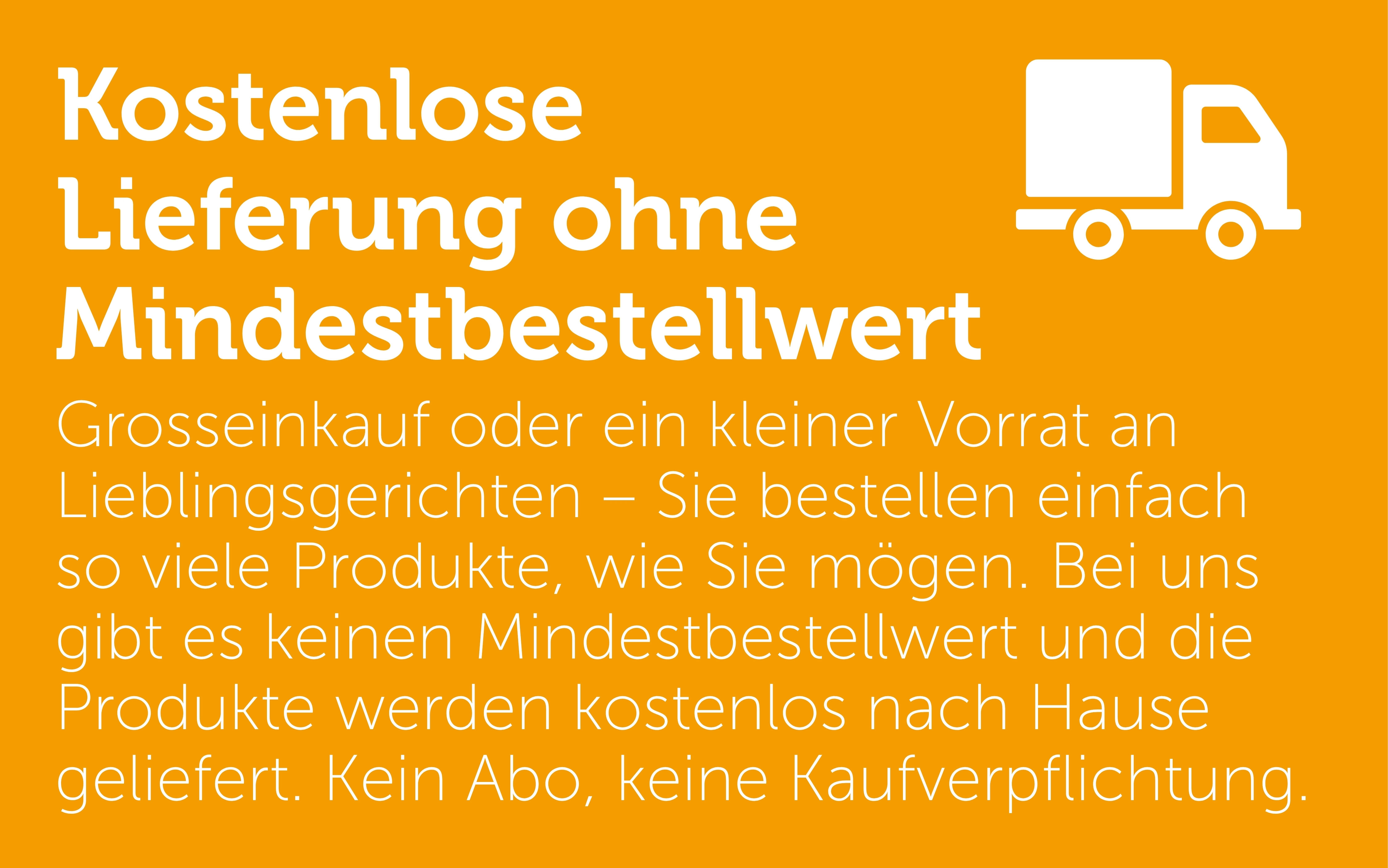 Kostenlose Lieferung ohne Mindestbestellwert